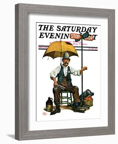 "Traffic Cop," Saturday Evening Post Cover, June 5, 1926-Alan Foster-Framed Giclee Print