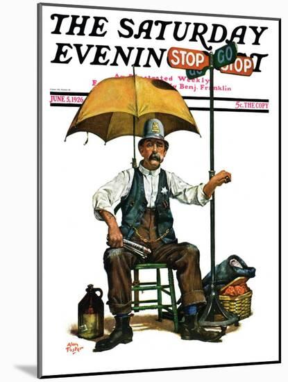 "Traffic Cop," Saturday Evening Post Cover, June 5, 1926-Alan Foster-Mounted Giclee Print