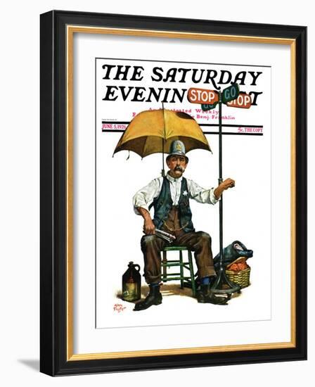 "Traffic Cop," Saturday Evening Post Cover, June 5, 1926-Alan Foster-Framed Giclee Print