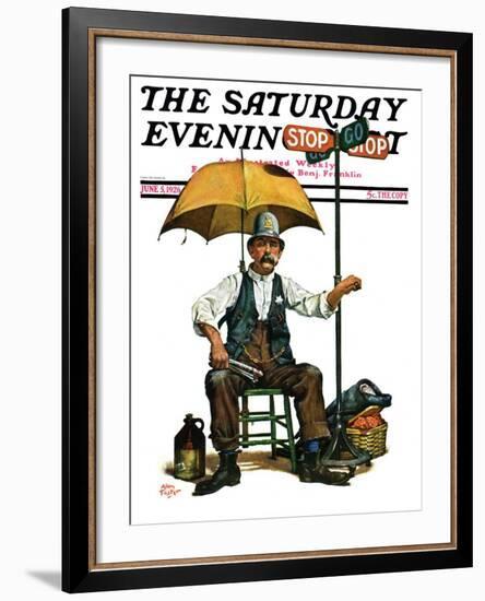 "Traffic Cop," Saturday Evening Post Cover, June 5, 1926-Alan Foster-Framed Giclee Print