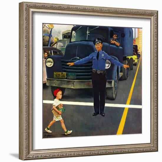 "Traffic Cop," September 3, 1949-George Hughes-Framed Giclee Print