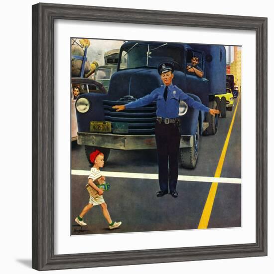 "Traffic Cop," September 3, 1949-George Hughes-Framed Giclee Print