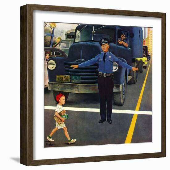 "Traffic Cop," September 3, 1949-George Hughes-Framed Giclee Print