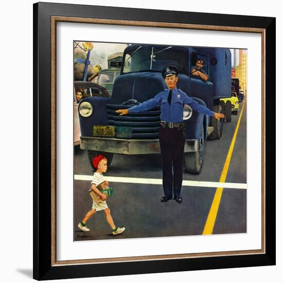 "Traffic Cop," September 3, 1949-George Hughes-Framed Giclee Print