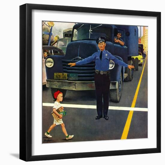 "Traffic Cop," September 3, 1949-George Hughes-Framed Giclee Print