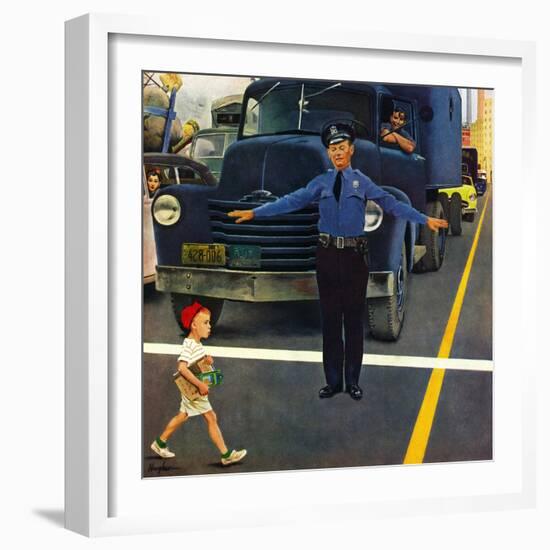 "Traffic Cop," September 3, 1949-George Hughes-Framed Giclee Print