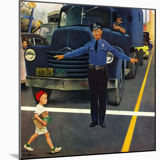 "Traffic Cop," September 3, 1949-George Hughes-Mounted Giclee Print