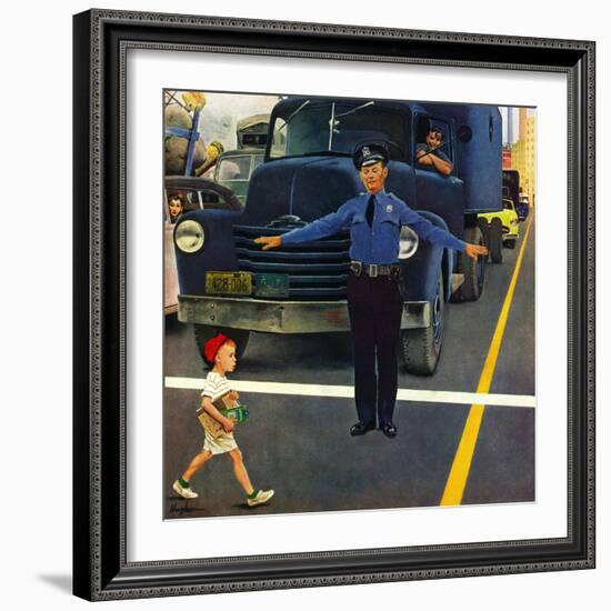 "Traffic Cop," September 3, 1949-George Hughes-Framed Giclee Print