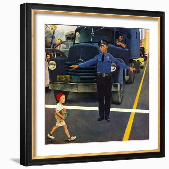 "Traffic Cop," September 3, 1949-George Hughes-Framed Giclee Print