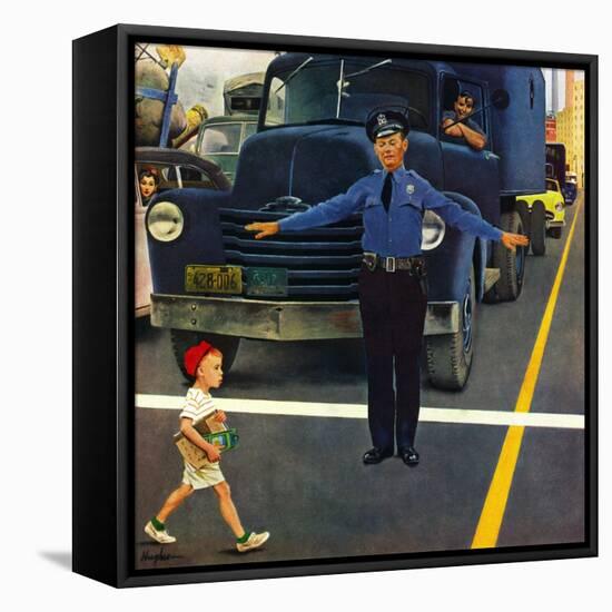 "Traffic Cop," September 3, 1949-George Hughes-Framed Premier Image Canvas