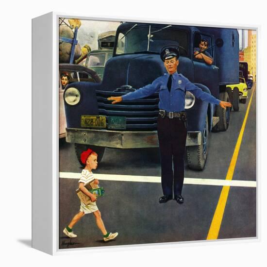 "Traffic Cop," September 3, 1949-George Hughes-Framed Premier Image Canvas