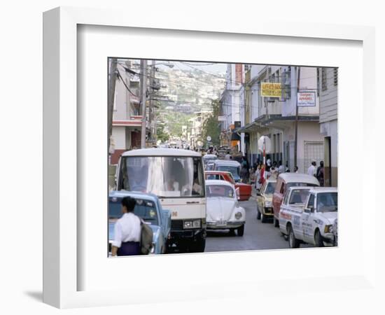 Traffic in Town Street, Montego Bay, Jamaica, West Indies, Caribbean, Central America-Robert Harding-Framed Photographic Print