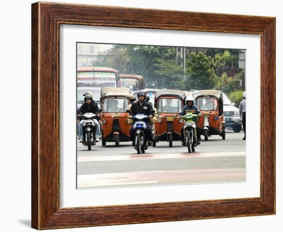 Traffic Including Tuk-Tuk or Bajaj, Jakarta, Java, Indonesia, Southeast Asia-Porteous Rod-Framed Photographic Print