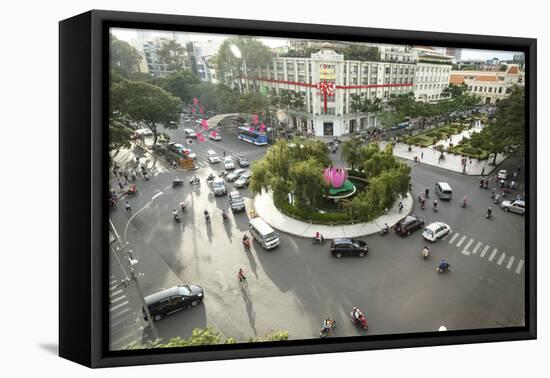 Traffic Intersection Nguyen Hue Boulevard and Le Loi Boulevard, Ho Chi Minh City (Saigon), Vietnam-Yadid Levy-Framed Premier Image Canvas