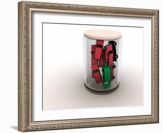 Traffic Jam,conceptual Artwork-Christian Darkin-Framed Photographic Print