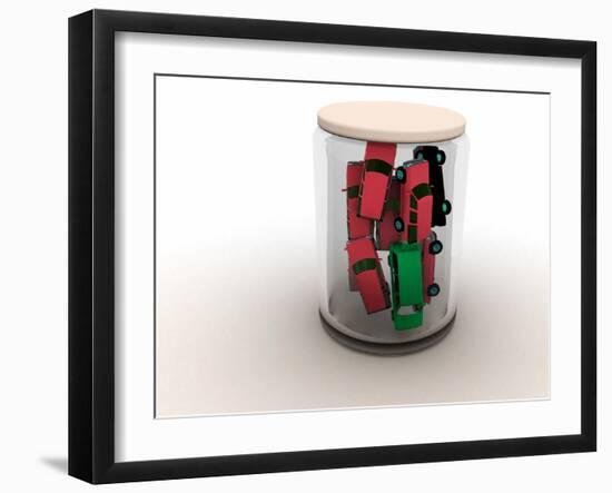 Traffic Jam,conceptual Artwork-Christian Darkin-Framed Photographic Print