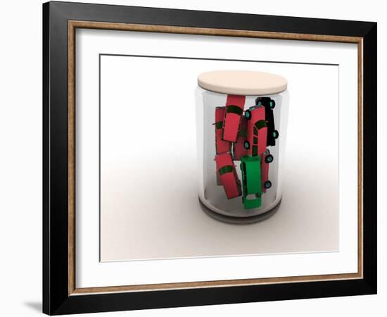 Traffic Jam,conceptual Artwork-Christian Darkin-Framed Photographic Print