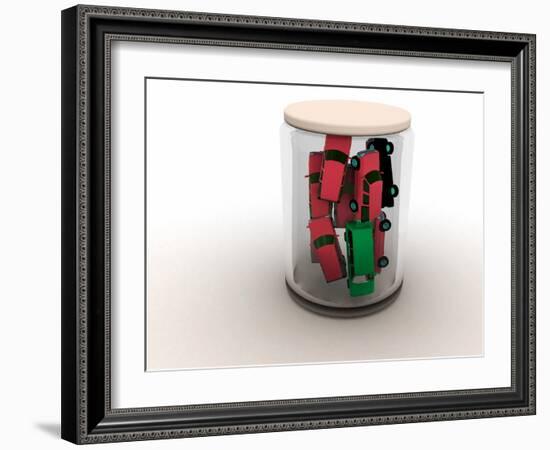 Traffic Jam,conceptual Artwork-Christian Darkin-Framed Photographic Print