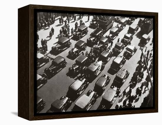 Traffic jam on Fifth Avenue at 49th Street, New York, USA, early 1929-Unknown-Framed Premier Image Canvas