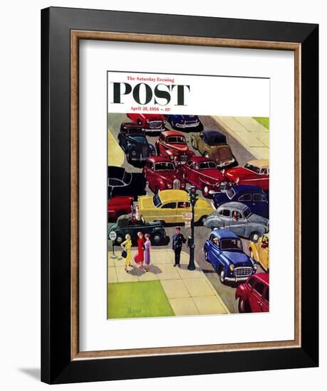 "Traffic Jam" Saturday Evening Post Cover, April 28, 1956-Earl Mayan-Framed Giclee Print