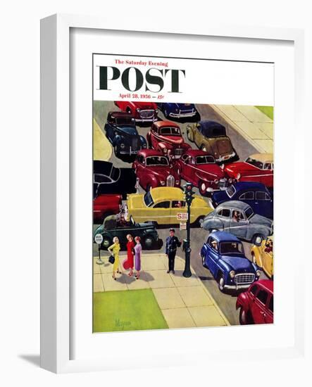 "Traffic Jam" Saturday Evening Post Cover, April 28, 1956-Earl Mayan-Framed Giclee Print