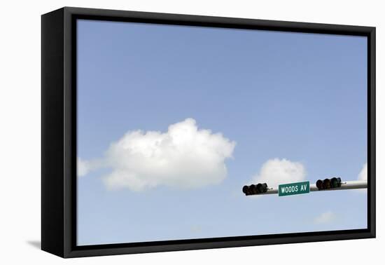 Traffic Light at Crossroads, Woods Avenue, Florida Scenic Highway, North 1, Key Largo-Axel Schmies-Framed Premier Image Canvas