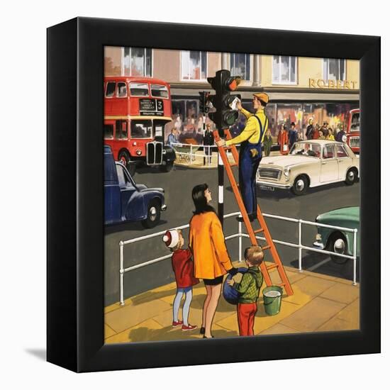 Traffic Light Cleaner-null-Framed Premier Image Canvas