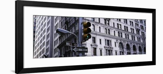Traffic Light in Front of a Building, Wall Street, New York, USA-null-Framed Photographic Print