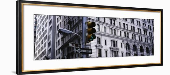 Traffic Light in Front of a Building, Wall Street, New York, USA-null-Framed Photographic Print