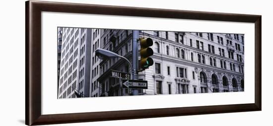 Traffic Light in Front of a Building, Wall Street, New York, USA-null-Framed Photographic Print