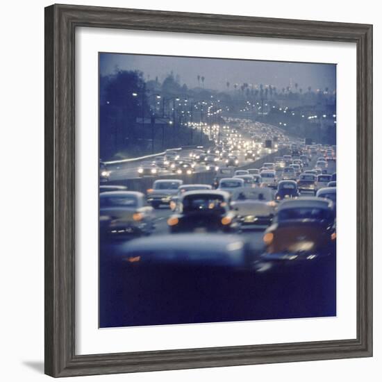 Traffic on Freeway in Los Angeles, California, 1959-Ralph Crane-Framed Photographic Print