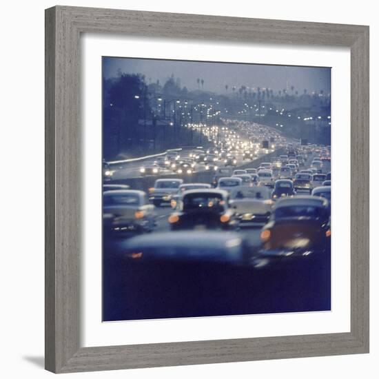 Traffic on Freeway in Los Angeles, California, 1959-Ralph Crane-Framed Photographic Print