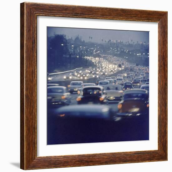 Traffic on Freeway in Los Angeles, California, 1959-Ralph Crane-Framed Photographic Print