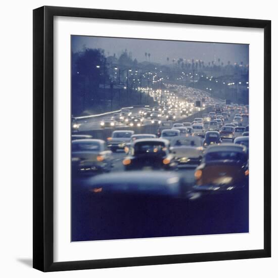 Traffic on Freeway in Los Angeles, California, 1959-Ralph Crane-Framed Photographic Print