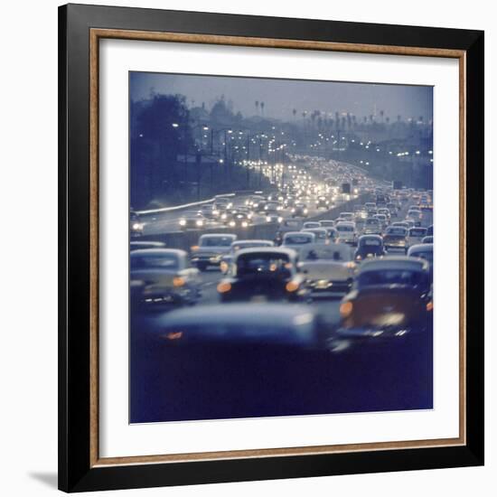 Traffic on Freeway in Los Angeles, California, 1959-Ralph Crane-Framed Photographic Print