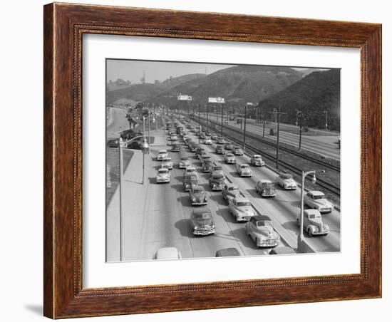 Traffic on Hollywood Freeway-Philip Gendreau-Framed Photographic Print