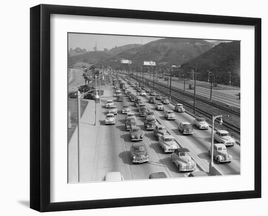 Traffic on Hollywood Freeway-Philip Gendreau-Framed Photographic Print