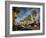 Traffic on Road with Palm Trees at the Roadside, South Palm Canyon Drive, Palm Springs-null-Framed Photographic Print