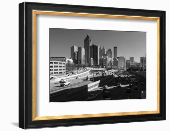 Traffic on the road in a city, Atlanta, Georgia, USA-Panoramic Images-Framed Photographic Print