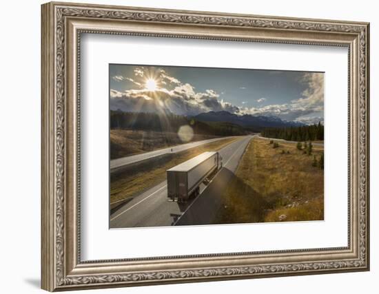 Traffic on Trans Canada Highway 1, Canadian Rockies, Banff National Park, UNESCO World Heritage Sit-Frank Fell-Framed Photographic Print