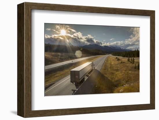 Traffic on Trans Canada Highway 1, Canadian Rockies, Banff National Park, UNESCO World Heritage Sit-Frank Fell-Framed Photographic Print