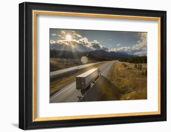 Traffic on Trans Canada Highway 1, Canadian Rockies, Banff National Park, UNESCO World Heritage Sit-Frank Fell-Framed Photographic Print