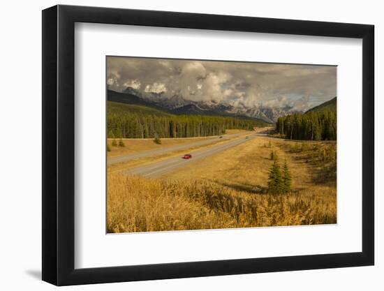 Traffic on Trans Canada Highway 1, Canadian Rockies, Banff National Park, UNESCO World Heritage Sit-Frank Fell-Framed Photographic Print