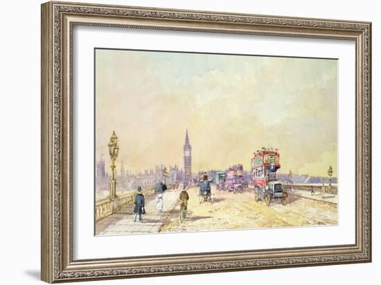 Traffic on Westminster Bridge-John Sutton-Framed Giclee Print