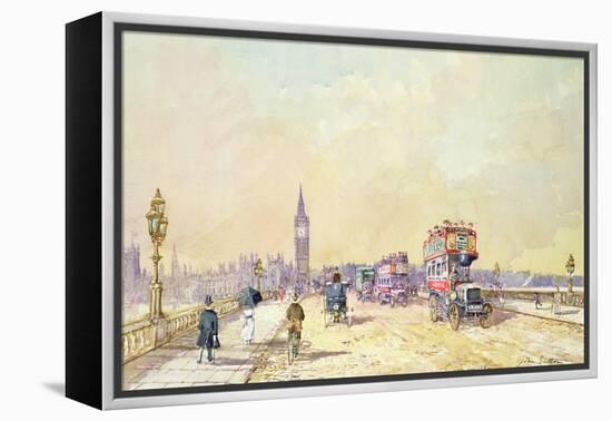 Traffic on Westminster Bridge-John Sutton-Framed Premier Image Canvas