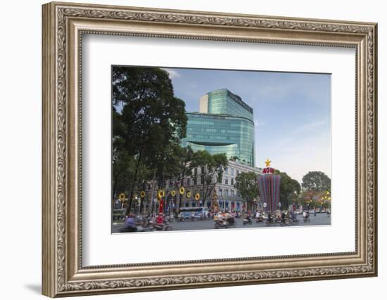 Traffic Passing Diamond Plaza, Ho Chi Minh City, Vietnam, Indochina, Southeast Asia, Asia-Ian Trower-Framed Photographic Print