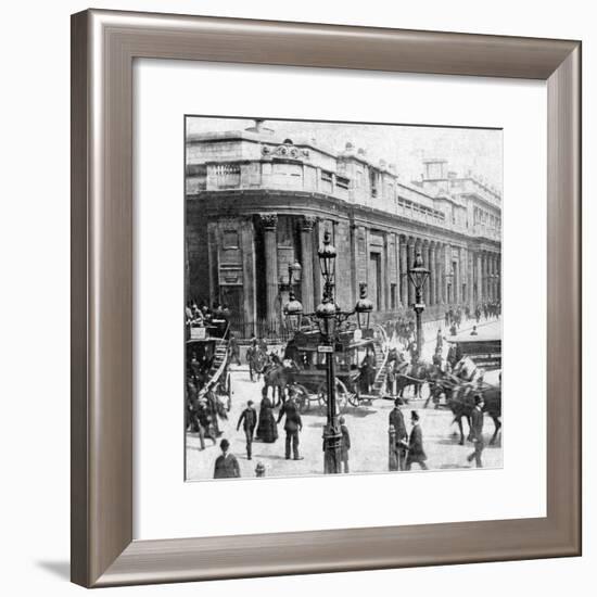 Traffic Passing the Bank of England, London, C Late 19th Century-null-Framed Photographic Print