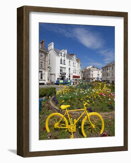 Traffic Roundabout with Painted Bicycles, Seaton, Devon Heritage Coast, Devon, England, UK, Europe-Neale Clarke-Framed Photographic Print