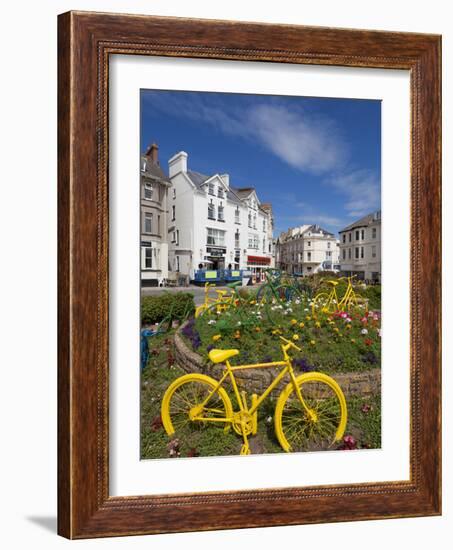 Traffic Roundabout with Painted Bicycles, Seaton, Devon Heritage Coast, Devon, England, UK, Europe-Neale Clarke-Framed Photographic Print