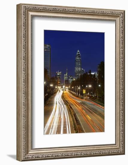 Traffic, Rush-Hour Traffic, Mobility, Dusk, Theodor-Heuss-Allee-Axel Schmies-Framed Photographic Print